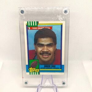 Junior Seau 1990 Topps Rookie Card LA Chargers HOF Line Backer in Case!!